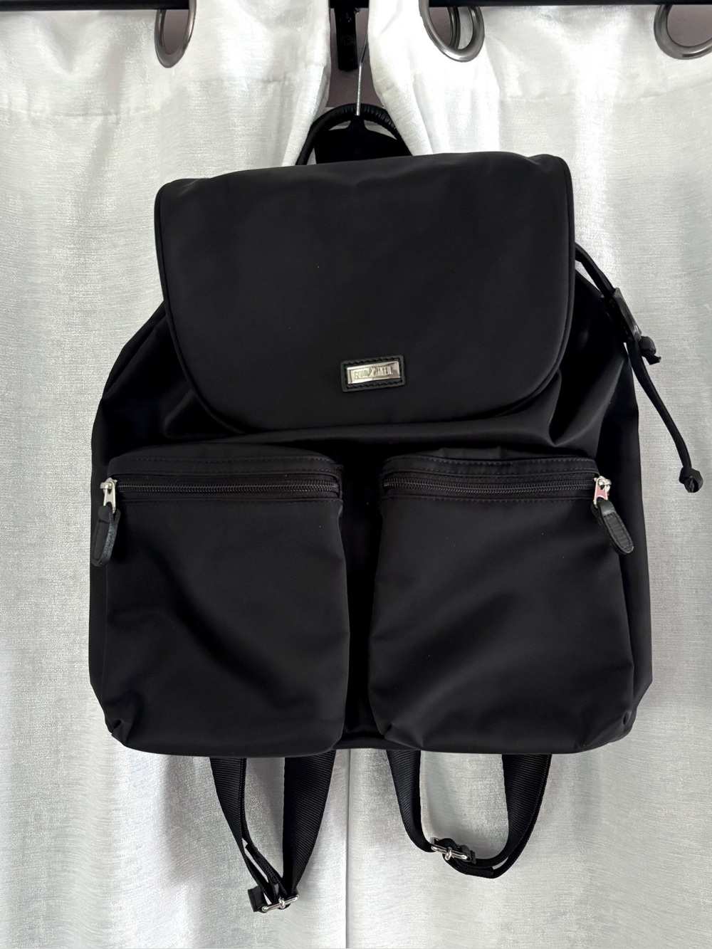 Vintage Gold Pfeil Black Nylon Drawstring Backpack
